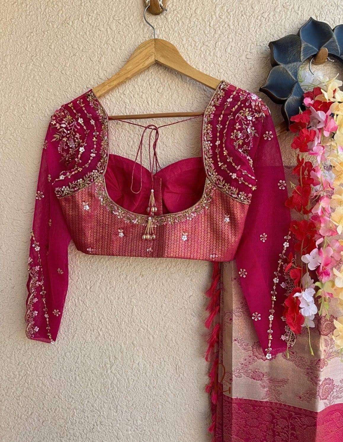 Rani Colored Full Sleeve Cotton Bridal Blouse