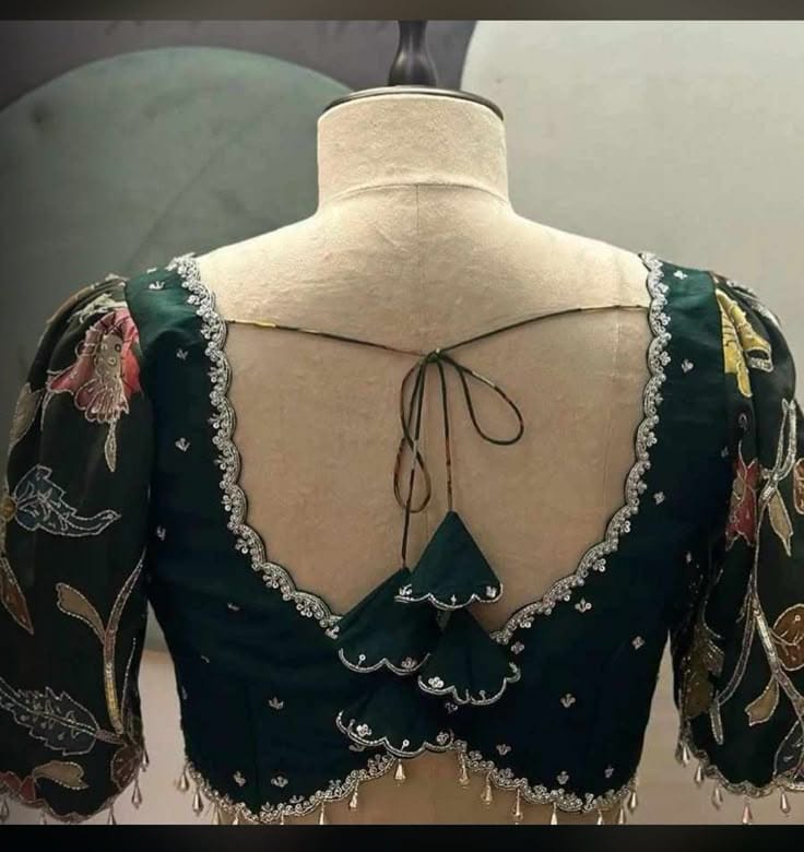 Buy Green Designer Embroidered Blouse for Women