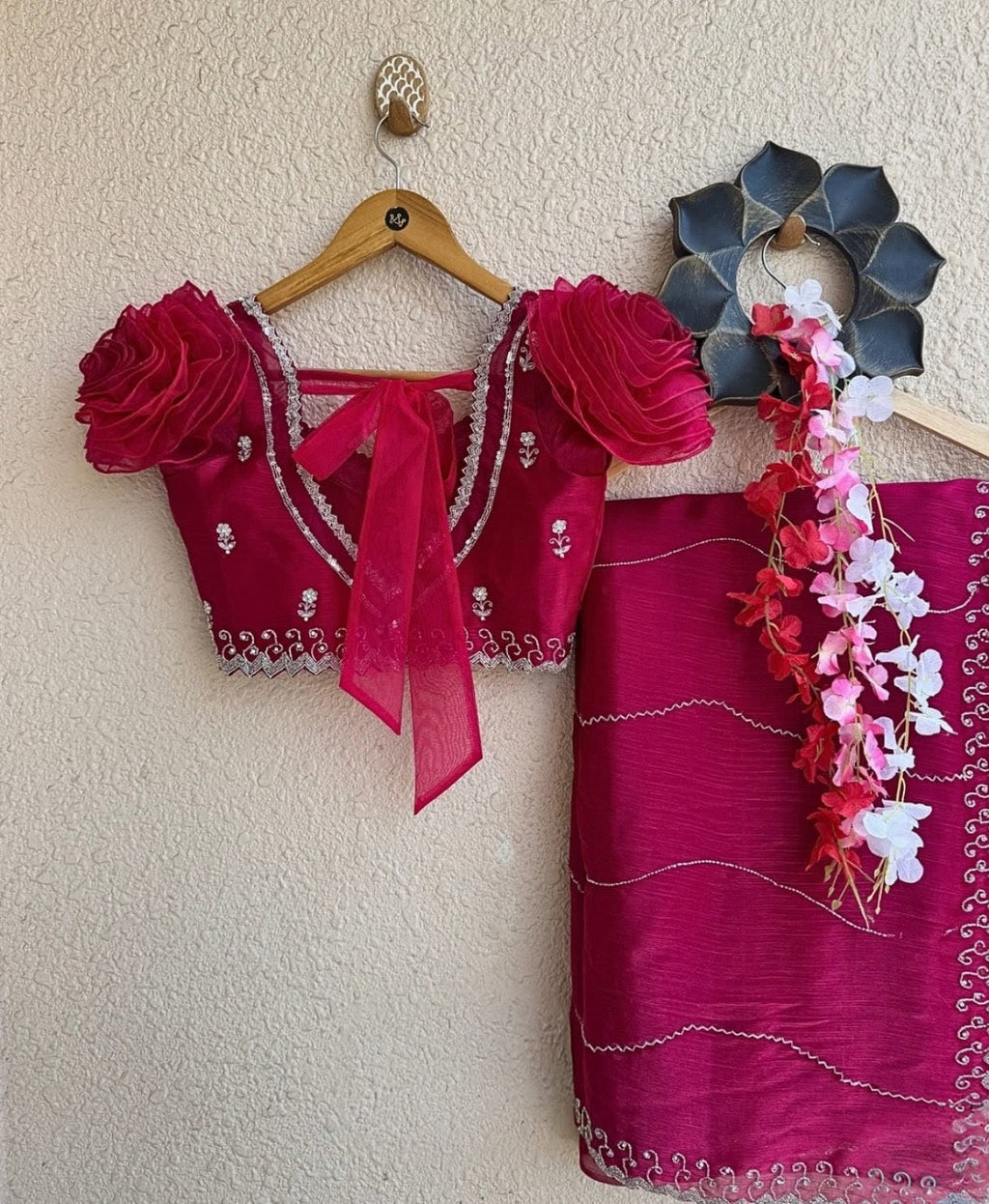 Wow-Designer Sleeve Pink Fashionable Blouse