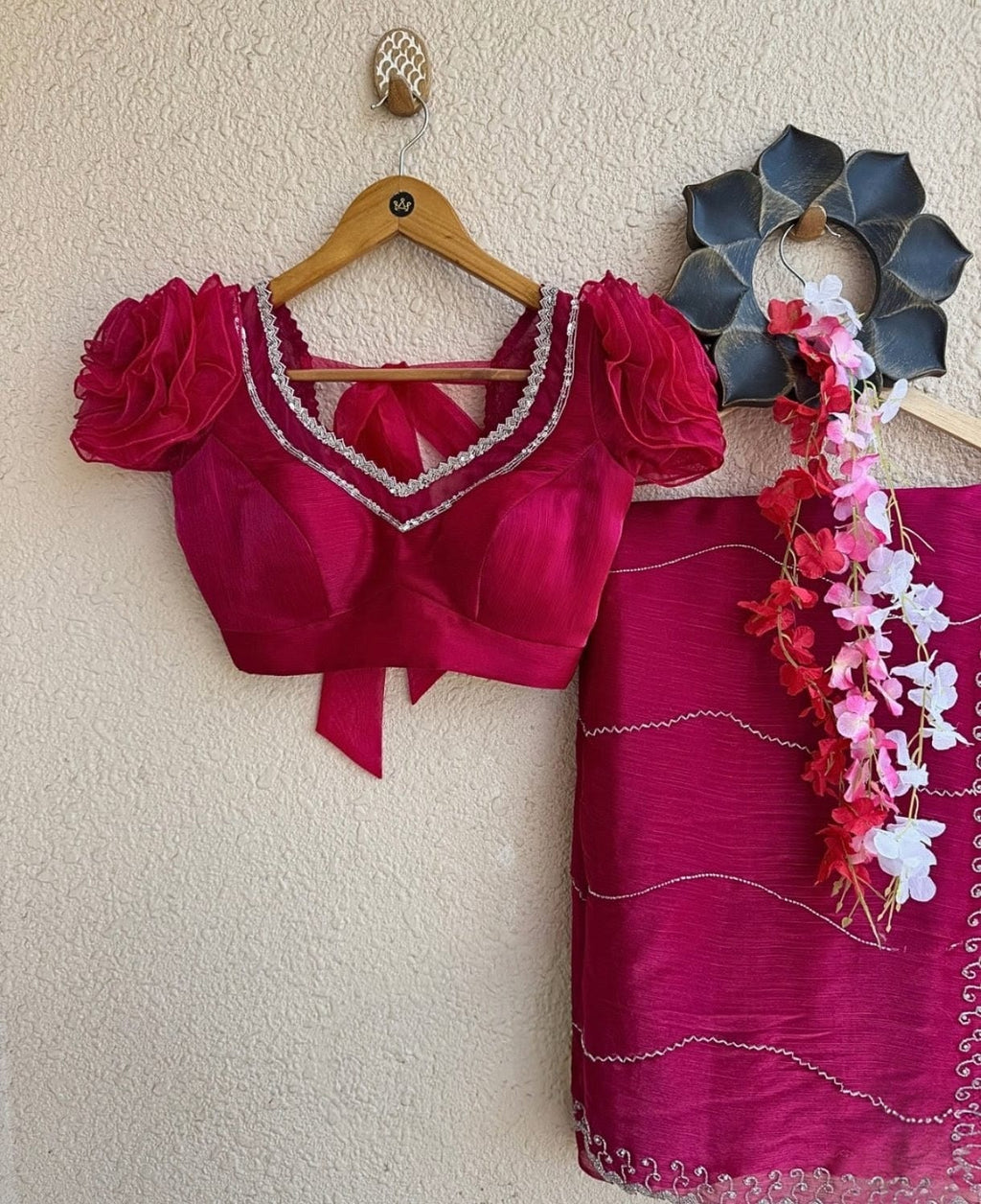 Wow-Designer Sleeve Pink Fashionable Blouse