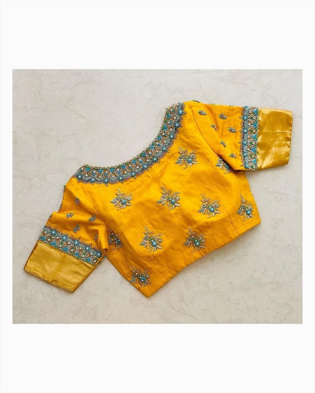 Threads Yellow Hand Worked Blouse