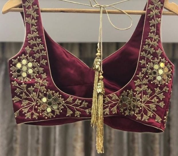 Heavy Pure Soft Roman Silk Embroidered Blouse