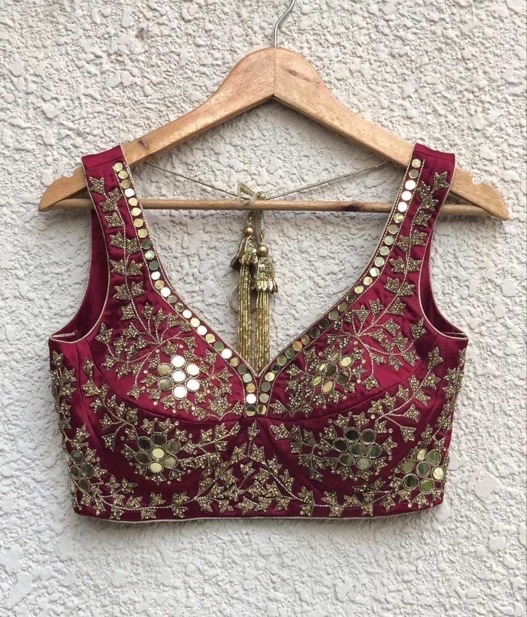 Heavy Pure Soft Roman Silk Embroidered Blouse