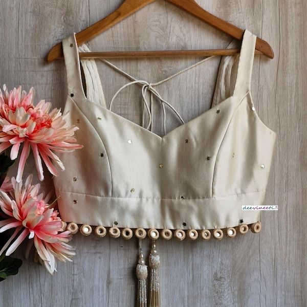 Ivory Pearl Embellished Sleeveless Blouse