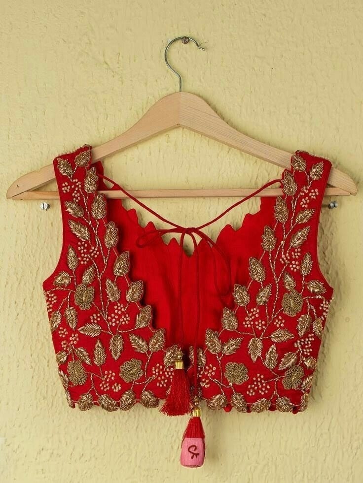 Royal Red Heavy Embroidered Designer Blouse