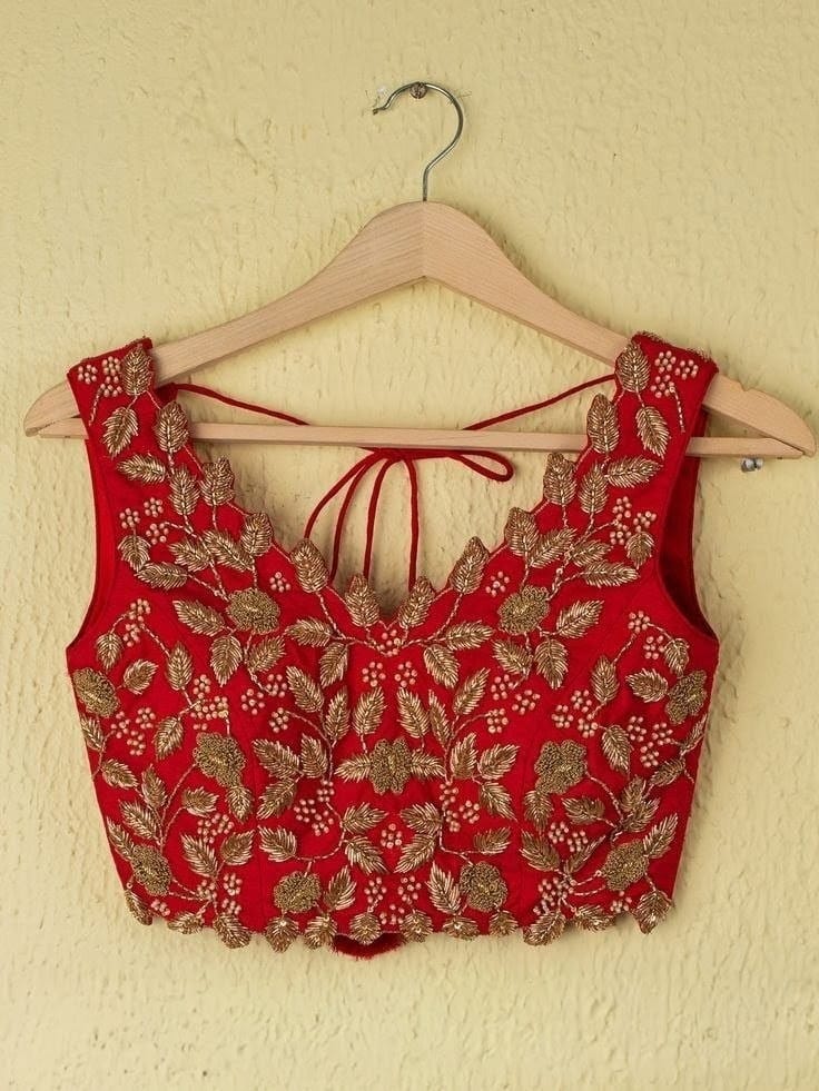 Royal Red Heavy Embroidered Designer Blouse