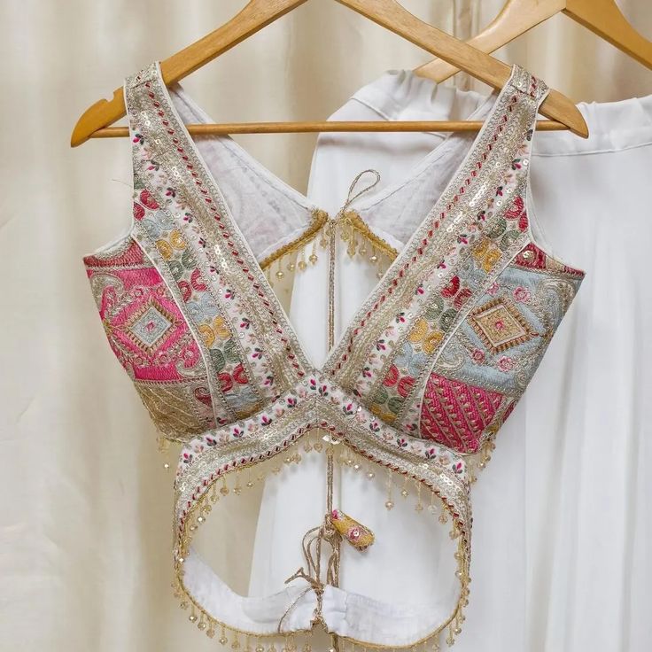 Buy Multi Colored Gathered Style Silk Designer