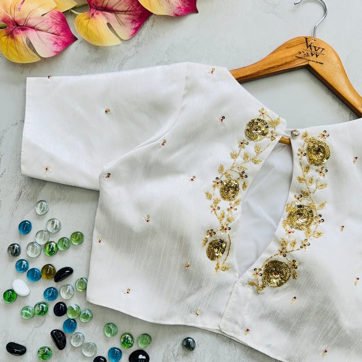 White Color Designer Long Sleeve Blouse