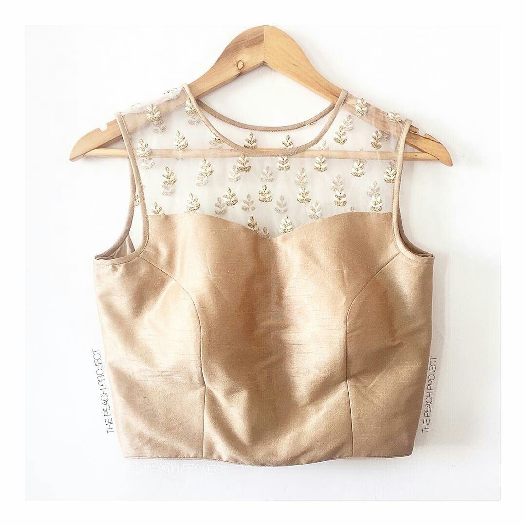 Beige Color Cotton Flower Print Hand Work Blouse