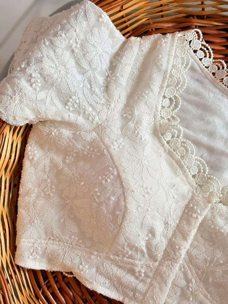 White Georgette Chikankari Blouse: Hand Embroidered